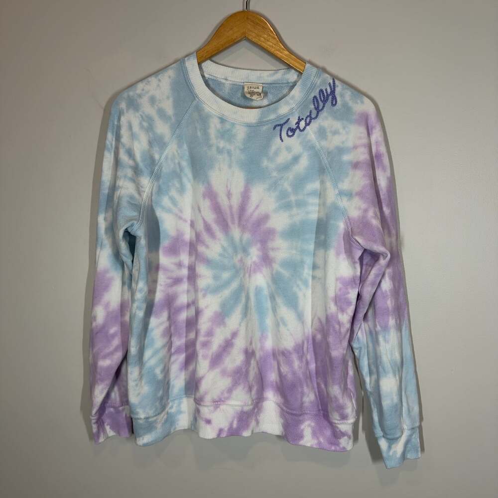 ISMBS Totally Embroidered Tie Dye Crewneck Sweatshirt Size XS Boyfriend